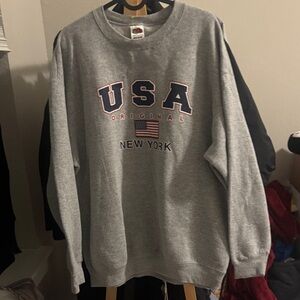 Fruit of the Loom Gray USA New York Crewneck Sweater